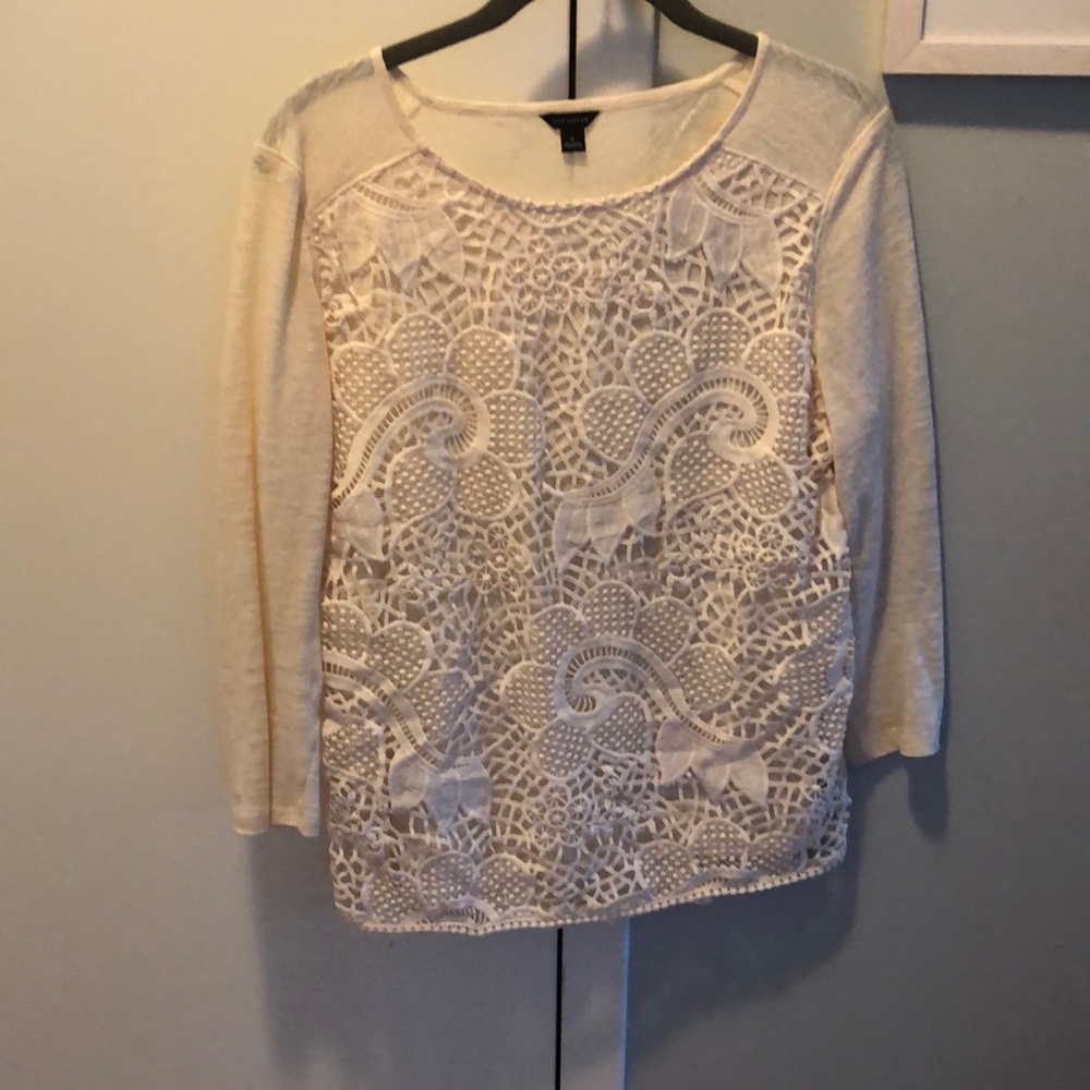 Cream colored eyelet blouse